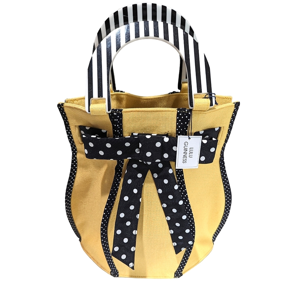 Lulu Guinness yellow Hexagon bucket purse